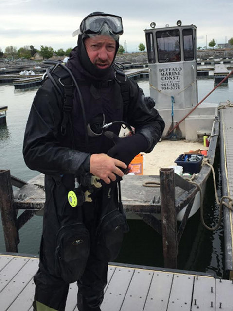 Image of Tim diving the Buffalo Harbor